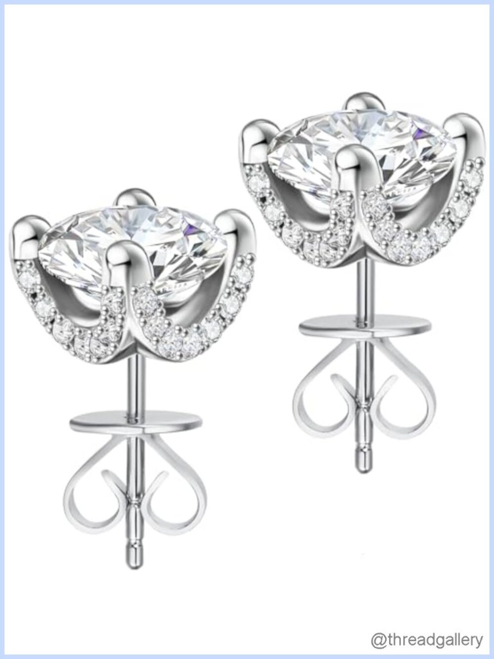 Moissanite Stud Earrings 925 Sterling Silver Hypoallergenic Unisex Jewelry